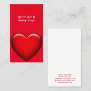 Hochzeitsorganisator rotes Herz 3D Visitenkarte