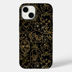 Hochzeitsornament in Gold Black BG Case-Mate iPhone 14 Hülle