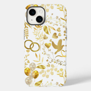 Hochzeitsornamentmuster in Gold 02 Case-Mate iPhone 14 Hülle
