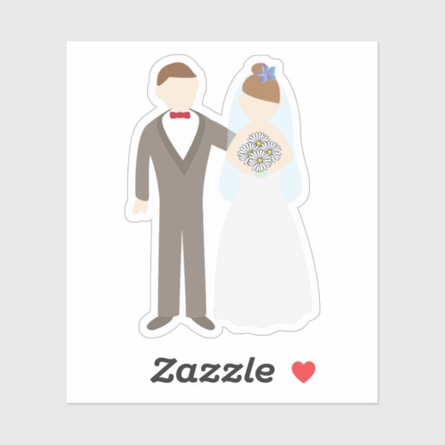 Hochzeitspaar Aufkleber (Blatt)