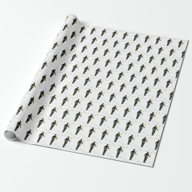 Hochzeitspaar Bride Groom Modernes Wrapping Papier Geschenkpapier (Ungerollt)