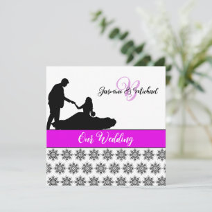 Hochzeitspaar Damast Hochzeits-Einladung Einladung
