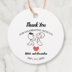 Hochzeitspaar Danke, dass du gekommen bist Geschenkanhänger