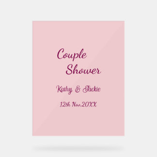 Hochzeitspaar Dusche rosa lila pastell Name Datum Acrylschild