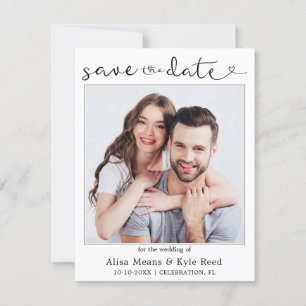Hochzeitspaar Foto Gold Save-the-Date-Ankündigung