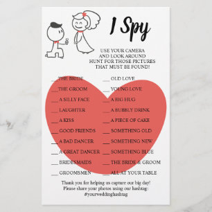 Hochzeitspaar Hochzeitsempfang I Spy Spielkarte Flyer