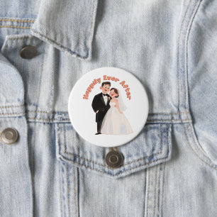 Hochzeitspaar-Illustration Glücklich bis ans Ende Button