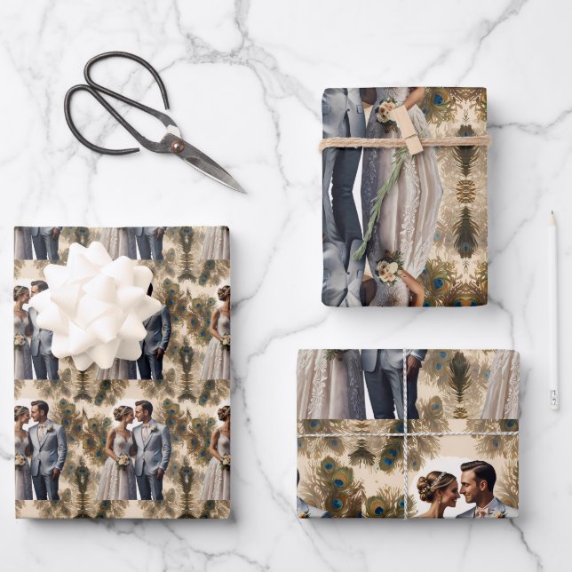 Hochzeitspaar in der Liebe Geschenkpapier Set (Vorderseite)