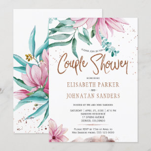 Hochzeitspaar Kupfer Glitzer Rosa Paare Dusche Einladung