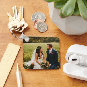 Hochzeitspaar Metall Quadratischer Schlüsselanhäng Schlüsselanhänger