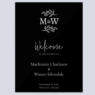 Hochzeitspaar-Monogramm-Initialen Botanischer Will Acrylschild