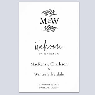 Hochzeitspaar-Monogramm-Initialen Botanischer Will Poster