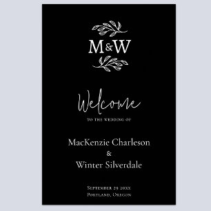 Hochzeitspaar-Monogramm-Initialen Botanischer Will Poster