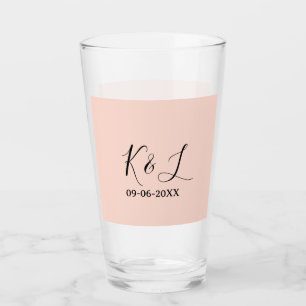Hochzeitspaar Name Buchstabe Datum rote Pastell Hi Glas