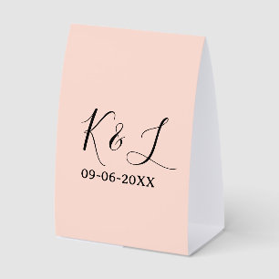 Hochzeitspaar Name Buchstabe Datum rote Pastell Hi Tischaufsteller