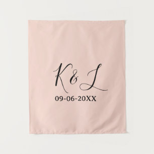 Hochzeitspaar Name Buchstabe Datum rote Pastell Hi Wandteppich