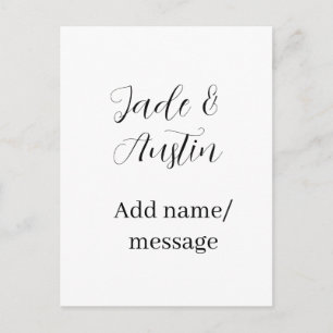 Hochzeitspaar Name Nachricht Datum romantisch eleg Postkarte