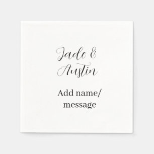 Hochzeitspaar Name Nachricht Datum romantisch eleg Serviette