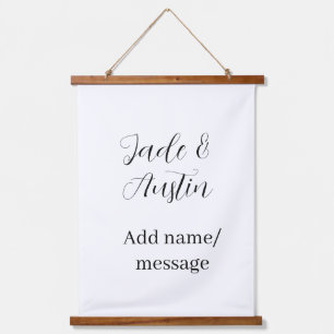Hochzeitspaar Name Nachricht Datum romantisch eleg Wandteppich Mit Holzrahmen