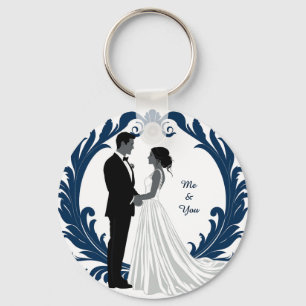 Hochzeitspaar-Silhouette Händchenhalten Schlüsselanhänger