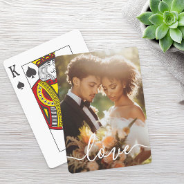 Hochzeitspaare Verlobung Foto Liebe Weiß Text Spielkarten