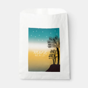 Hochzeitspalmenbaum Tropischer Strand Sonnenunterg Geschenktütchen