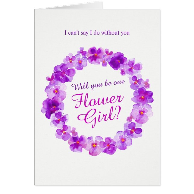 Hochzeitspanik lila, wirst du meine Blume sein? (Vorne)