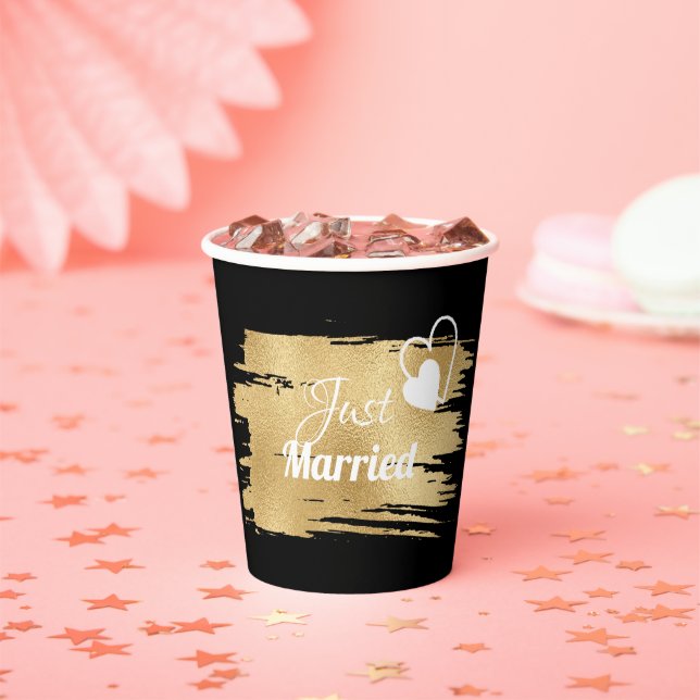 Hochzeitspapier Cup Elegant Black and Golds Pappbecher (Insitu)