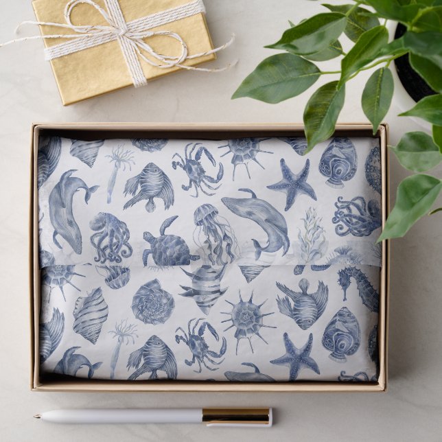 Hochzeitspapier der blauen Küste Seidenpapier (Geschenk)