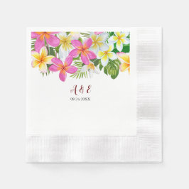 Hochzeitspapier des tropischen Plumeria Temple Tre Serviette
