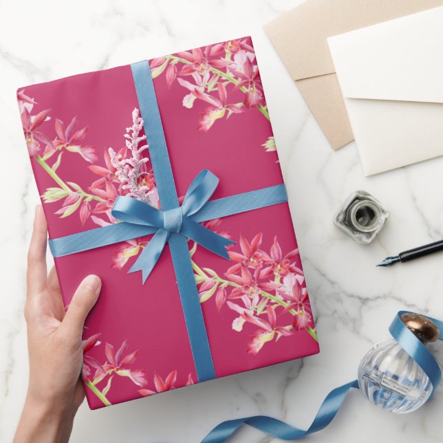 Hochzeitspapier für Rote Orchideen Geschenkpapier (Schenken)
