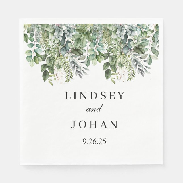Hochzeitspapier Napkins Serviette (Vorderseite)