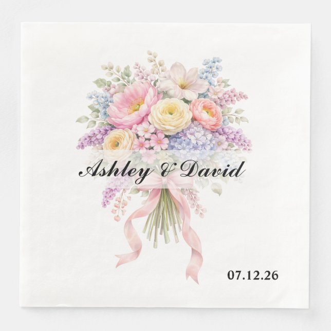 Hochzeitspapier Servietten (Vorderseite)