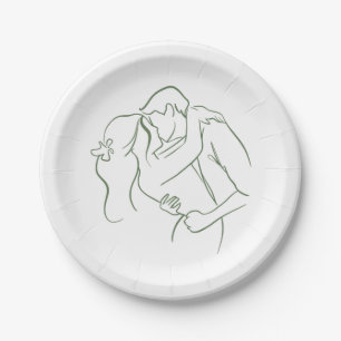 Hochzeitspapier-Teller 3 Pappteller