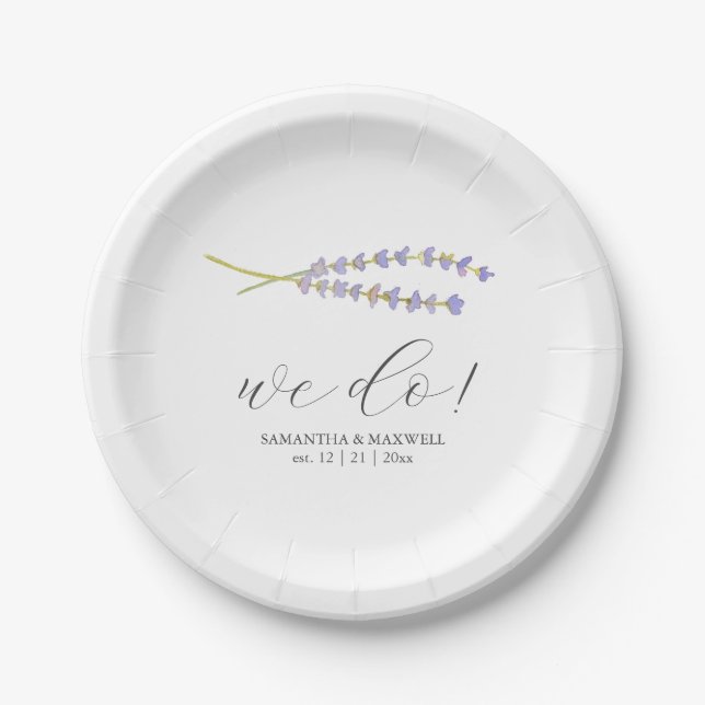 Hochzeitspapier-Teller Lavender Pappteller (Vorderseite)