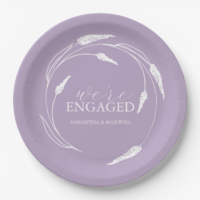 Hochzeitspapier-Teller Lavender Wreath Pappteller (Vorderseite)