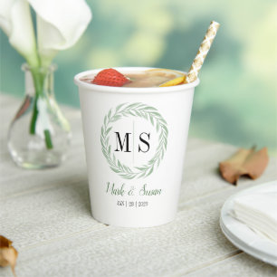 Hochzeitspapierkästen für grünes Kraut Pappbecher