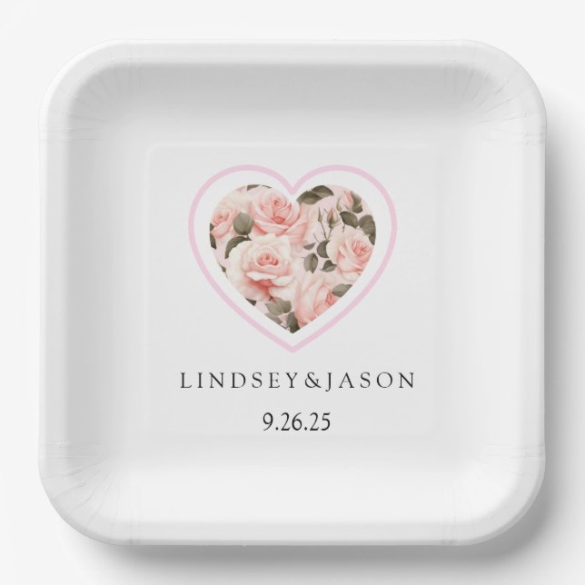 Hochzeitspapierplatte Pappteller (Vorderseite)