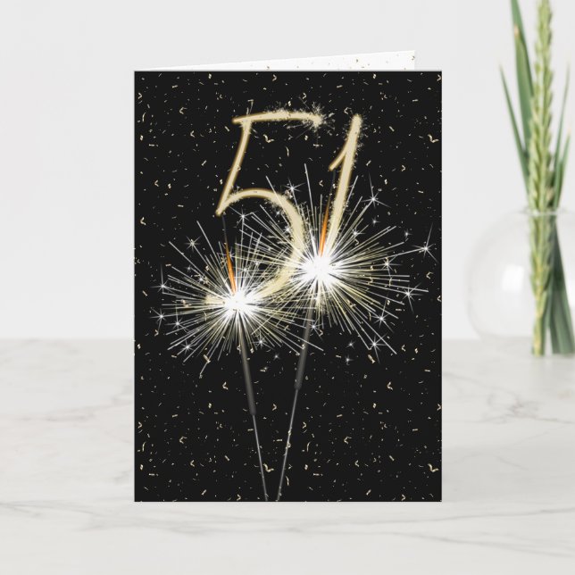 Hochzeitsparkler zum 51. Mal Karte (Vorderseite)