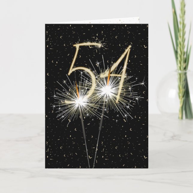 Hochzeitsparkler zum 54. Mal Karte (Vorderseite)