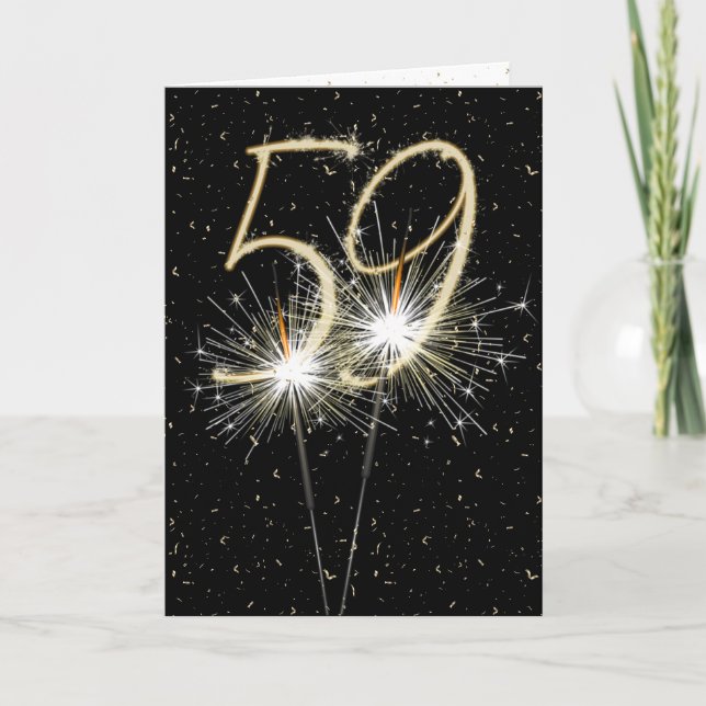 Hochzeitsparkler zum 59. Mal Karte (Vorderseite)