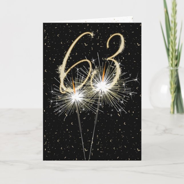 Hochzeitsparkler zum 63. Mal Karte (Vorderseite)