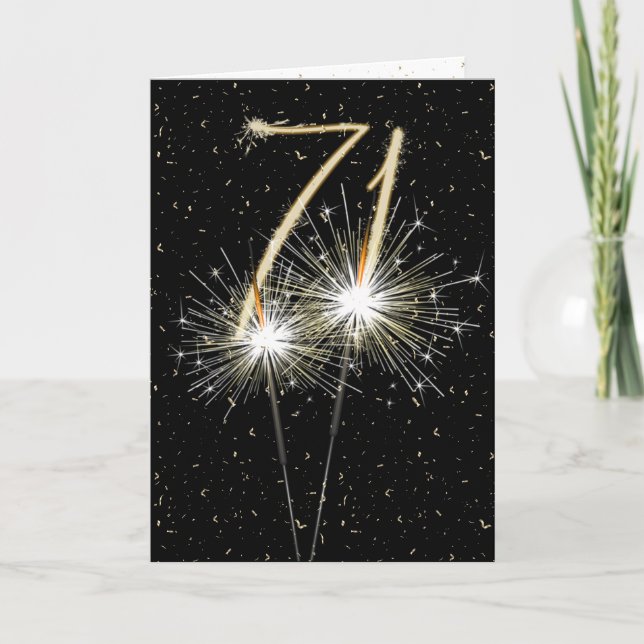 Hochzeitsparkler zum 71. Mal Karte (Vorderseite)
