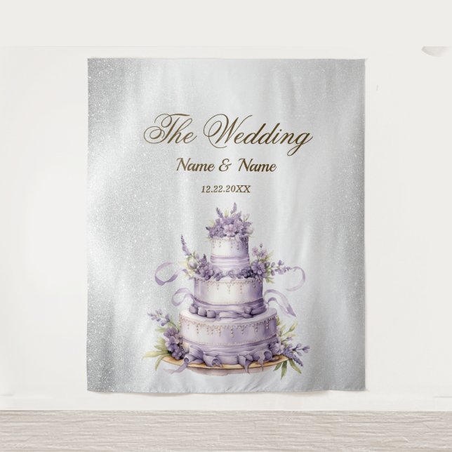Hochzeitsparty Silver Glitzer Sparkle Elegante Wandteppich (Vorderseite)