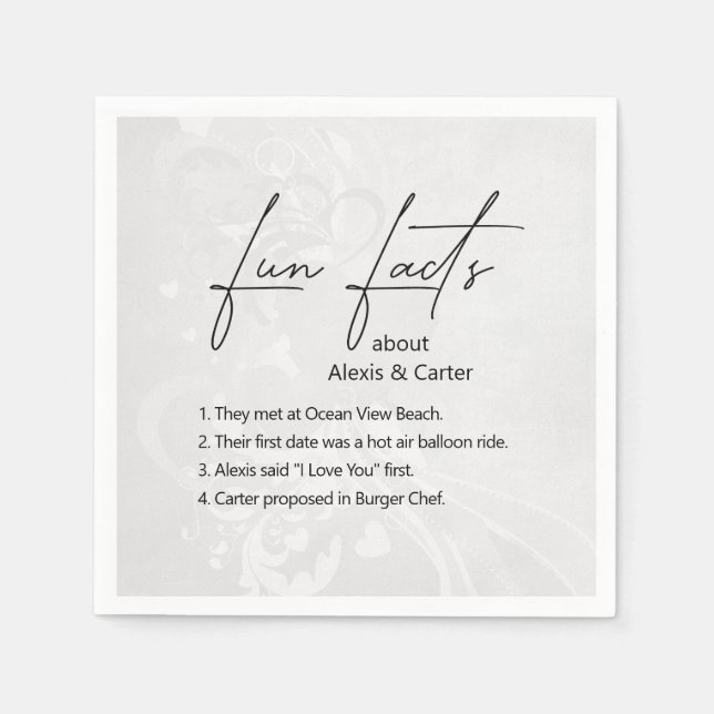 Hochzeitspass - Fakten über Herz Serviette (Vorderseite)