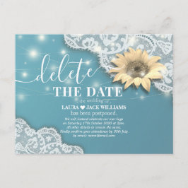 Hochzeitspause Löschen Sie das Datum Sonnenblumen Ankündigungspostkarte