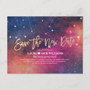 Hochzeitspause Rette den neuen Date Galaxy Star Ankündigungspostkarte
