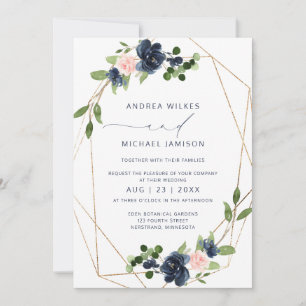 Hochzeitspazierwege für Navy & Blush - Einladende Einladung
