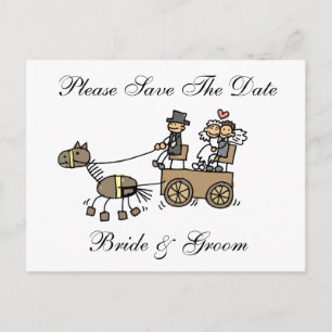 Hochzeitspferd und Beförderung Save the Date Ankündigungspostkarte