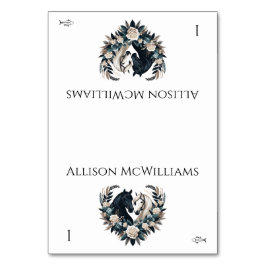 Hochzeitspferde in Liebe Tischnummer